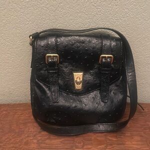 Marc by Marc Jacobs Vegan Leather Ostrich Embossed Double Buckle Crossbody Bag